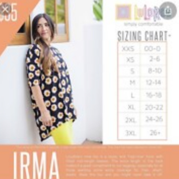 NWT LuLaroe Irma Tunic Coral Teal Waffle Size XXS 0 - Picture 7 of 8